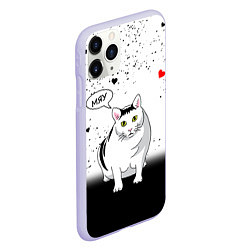 Чехол iPhone 11 Pro матовый CAT LOVE, цвет: 3D-светло-сиреневый — фото 2