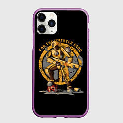 Чехол iPhone 11 Pro матовый Боевой робот Империума, цвет: 3D-фиолетовый