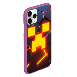 Чехол iPhone 11 Pro матовый ОГНЕННЫЙ КРИПЕР 3D ПЛИТЫ FIRE CREEPER, цвет: 3D-фиолетовый — фото 2