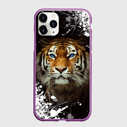 Чехол iPhone 11 Pro матовый Год тигра2022, цвет: 3D-фиолетовый