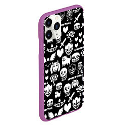 Чехол iPhone 11 Pro матовый UNDERTALE PATTERN БЕЛЫЙ, цвет: 3D-фиолетовый — фото 2