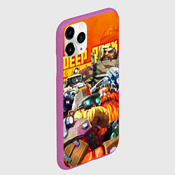 Чехол iPhone 11 Pro матовый Deep Rock Galactic герои, цвет: 3D-фиолетовый — фото 2