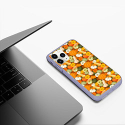 Чехол iPhone 11 Pro матовый Тыквы Pumpkin, цвет: 3D-светло-сиреневый — фото 2