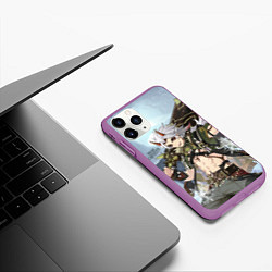 Чехол iPhone 11 Pro матовый Новогодний Итто, цвет: 3D-фиолетовый — фото 2