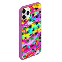 Чехол iPhone 11 Pro матовый Психоделические взгляды, цвет: 3D-фиолетовый — фото 2