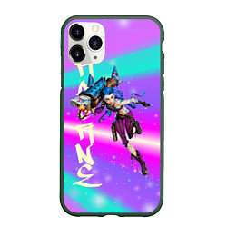 Чехол iPhone 11 Pro матовый Jinx League of Legends АРКЕЙН, цвет: 3D-темно-зеленый
