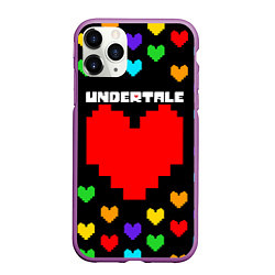 Чехол iPhone 11 Pro матовый UNDERTALE HEART COLOR HEROES, цвет: 3D-фиолетовый