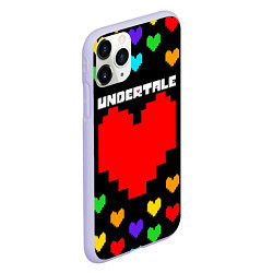 Чехол iPhone 11 Pro матовый UNDERTALE HEART COLOR HEROES, цвет: 3D-светло-сиреневый — фото 2