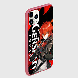 Чехол iPhone 11 Pro матовый ДИЛЮК ИЗ МОНДШТАТА DILUC, цвет: 3D-малиновый — фото 2