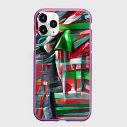 Чехол iPhone 11 Pro матовый Бодрый Новый год, цвет: 3D-фиолетовый