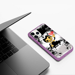 Чехол iPhone 11 Pro матовый BENDY LOVE БЕНДИ С СЕРДЦЕМ, цвет: 3D-фиолетовый — фото 2