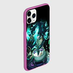 Чехол iPhone 11 Pro матовый СЯО С МАСКОЙ, ГЕНШИН ИМПАКТ, цвет: 3D-фиолетовый — фото 2