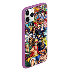 Чехол iPhone 11 Pro матовый ВСЕ ГЕРОИ АНИМЕ ВАН ПИС ALL HEROES ONE PIECE, цвет: 3D-фиолетовый — фото 2