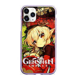 Чехол iPhone 11 Pro матовый Кли - искорка из Genshin Impact, цвет: 3D-светло-сиреневый