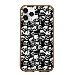 Чехол iPhone 11 Pro матовый Screaming skulls, цвет: 3D-коричневый