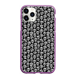 Чехол iPhone 11 Pro матовый Funny skulls, цвет: 3D-фиолетовый