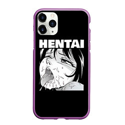 Чехол iPhone 11 Pro матовый HENTAI девочка ahegao, цвет: 3D-фиолетовый