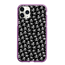 Чехол iPhone 11 Pro матовый Roger skull, цвет: 3D-фиолетовый