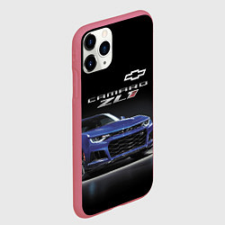 Чехол iPhone 11 Pro матовый Chevrolet Camaro ZL1 Motorsport, цвет: 3D-малиновый — фото 2