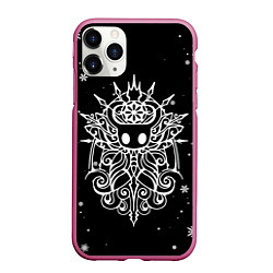Чехол iPhone 11 Pro матовый НОВОГОДНИЙ HOLLOW KNIGHT ЧЁРНЫЙ, цвет: 3D-малиновый
