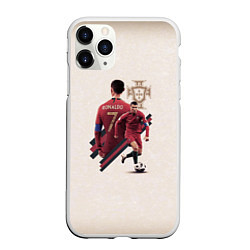 Чехол iPhone 11 Pro матовый Криштиану Сборная Португалии, цвет: 3D-белый