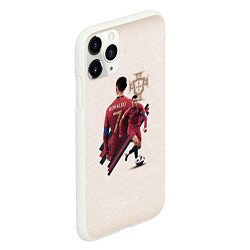 Чехол iPhone 11 Pro матовый Криштиану Сборная Португалии, цвет: 3D-белый — фото 2
