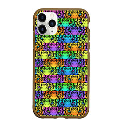 Чехол iPhone 11 Pro матовый Радужные Тигровые Глаза, цвет: 3D-коричневый