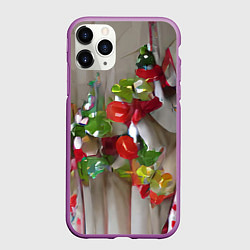 Чехол iPhone 11 Pro матовый Зимние ягоды, цвет: 3D-фиолетовый