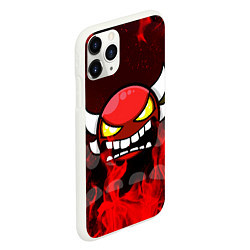 Чехол iPhone 11 Pro матовый GEOMETRY DASH RAGE SMLIE LEVELS RED FIRE, цвет: 3D-белый — фото 2