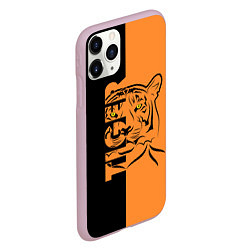 Чехол iPhone 11 Pro матовый Тигр - Tiger, цвет: 3D-розовый — фото 2