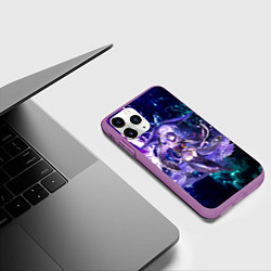 Чехол iPhone 11 Pro матовый БААЛ РАЙДЕН СЁГУН, НЕОНОВЫЕ МОЛНИИ ГЕНШИН ИМПАКТ, цвет: 3D-фиолетовый — фото 2