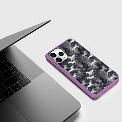 Чехол iPhone 11 Pro матовый Табун Лошадей, цвет: 3D-фиолетовый — фото 2