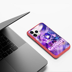 Чехол iPhone 11 Pro матовый SHOGUN RAIDEN NEON KATANA, GENSHIN IMPACT, цвет: 3D-красный — фото 2