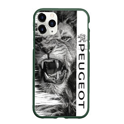 Чехол iPhone 11 Pro матовый Peugeotlion, цвет: 3D-темно-зеленый