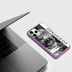 Чехол iPhone 11 Pro матовый Peugeotlion, цвет: 3D-фиолетовый — фото 2