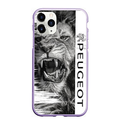 Чехол iPhone 11 Pro матовый Peugeotlion, цвет: 3D-светло-сиреневый