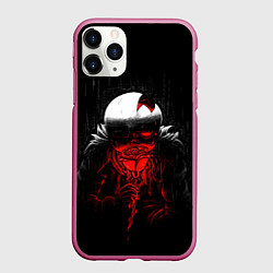 Чехол iPhone 11 Pro матовый UNDERTALE SANS BLOOD ROSE, цвет: 3D-малиновый