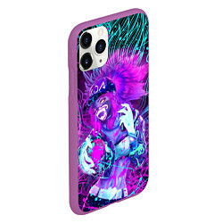 Чехол iPhone 11 Pro матовый KDA NEON DRAGON LEAGUE OF LEGENDS, НЕОНОВЫЕ БРЫЗГИ, цвет: 3D-фиолетовый — фото 2