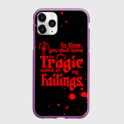 Чехол iPhone 11 Pro матовый DARKEST DUNGEON RED, БРЫЗГИ КРОВИ, цвет: 3D-фиолетовый