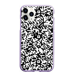 Чехол iPhone 11 Pro матовый Стиль QR код, цвет: 3D-светло-сиреневый
