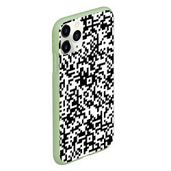 Чехол iPhone 11 Pro матовый Стиль QR код, цвет: 3D-салатовый — фото 2