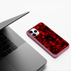 Чехол iPhone 11 Pro матовый DOTA 2 HEROES RED PATTERN ДОТА 2, цвет: 3D-малиновый — фото 2