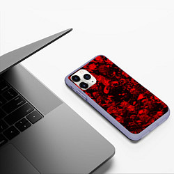 Чехол iPhone 11 Pro матовый DOTA 2 HEROES RED PATTERN ДОТА 2, цвет: 3D-светло-сиреневый — фото 2