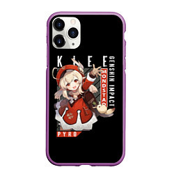 Чехол iPhone 11 Pro матовый GENSHIN IMPACT, KLEE POSTER, цвет: 3D-фиолетовый