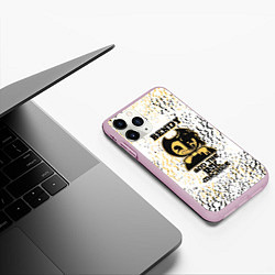 Чехол iPhone 11 Pro матовый Бенди и чернильная машина, цвет: 3D-розовый — фото 2