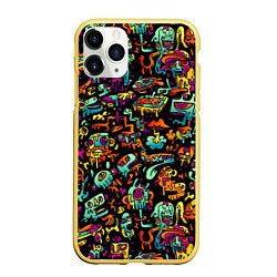 Чехол iPhone 11 Pro матовый Monster World!, цвет: 3D-желтый