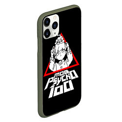 Чехол iPhone 11 Pro матовый Mob Psycho 100 Кагеяма и Ямочки, цвет: 3D-темно-зеленый — фото 2