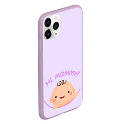 Чехол iPhone 11 Pro матовый Hi mommy!, цвет: 3D-сиреневый — фото 2