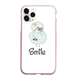 Чехол iPhone 11 Pro матовый Внимание, улыбочку!, цвет: 3D-розовый