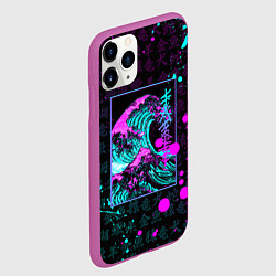 Чехол iPhone 11 Pro матовый НЕОНОВЫЕ ВОЛНЫ НЕОН ЯПОНИЯ КАНАГАВА, цвет: 3D-фиолетовый — фото 2